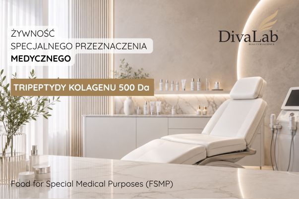Tripeptydy kolagenu 500 Da z witaminą C – żywność medyczna dla osób po operacjach plastycznych i zabiegach medycyny estetycznej